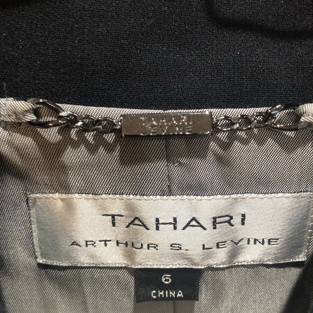 Tahari Black Military Blazer Jacket Mandarin Collar Toggle Career Workwear Sz 6 - Picture 10 of 13